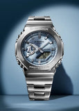 CASIO G-SHOCK G-STEEL DUO BLUE DIAL STAINLESS STEEL BRACELET GM2110D-2A