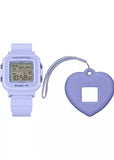 CASIO BABY-G DIGITAL SQUARE BLUE RESIN BAND & HEART HOLDER BGD10KH-2B