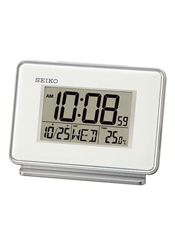 SEIKO ALARM CLOCK DUAL DIGITAL WHITE QHL068-W