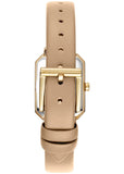 DKNY UPTOWN RECTANGULAR SILVER DIAL BEIGE LEATHER BAND DK1L076L0025