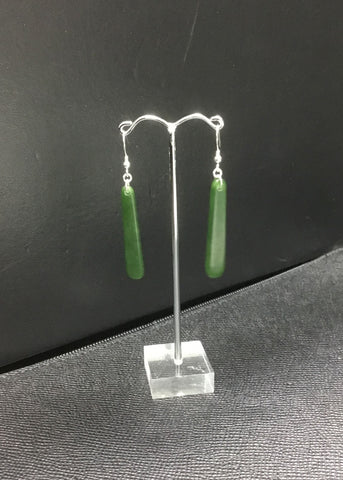 NZ GREENSTONE DROP EARRINGS BD263 40MM