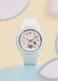 CASIO BABY-G ANALOGUE / DIGITAL FLORAL DIAL WHITE RESIN BAND BGA290FL-7A