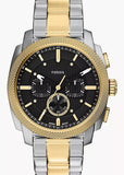 FOSSIL MACHINE CHRONOGRAPH BLACK DIAL TWO-TONE BRACELET FS6159