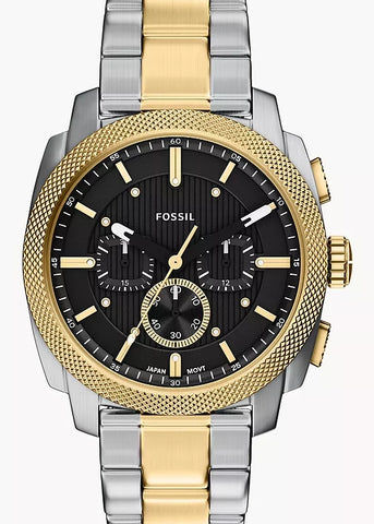FOSSIL MACHINE CHRONOGRAPH BLACK DIAL TWO-TONE BRACELET FS6159