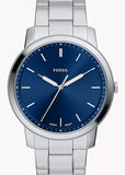 FOSSIL MINIMALIST BLUE DIAL STAINLESS STEEL BRACELET FS6180