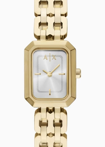 ARMANI EXCHANGE FAYE SILVER DIAL YELLOW GOLD BRACELET AX5811