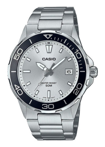 CASIO ANALOGUE MARINE SILVER DIAL STAINLESS STEEL MTD145D-7A