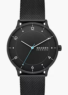 SKAGEN RIIS BLACK DIAL BLACK MESH BRACELET SKW6886