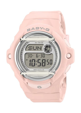CASIO BABY-G DIGITAL GLITTER ACCENT PINK RESIN BAND BG169KB-4D