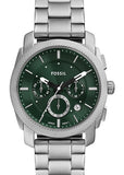 FOSSIL MACHINE GREEN DIAL CHRONOGRAPH STAINLESS STEEL FS6079