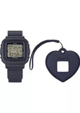 CASIO BABY-G DIGITAL SQUARE BLUE RESIN BAND & HEART HOLDER BGD10KH-2C