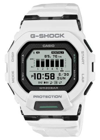 CASIO G-SHOCK G-SQUAD BLUETOOTH WHITE RESIN BAND GBD200-7D