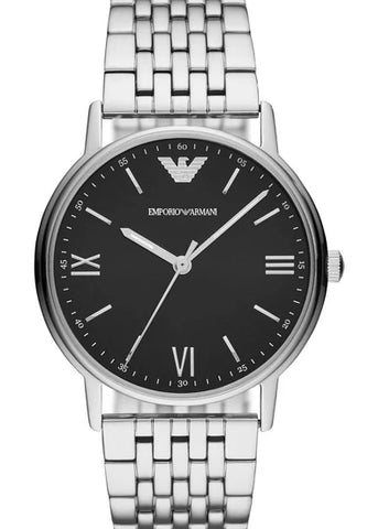 EMPORIO ARMANI BLACK DIAL STAINLESS STEEL BRACELET AR11152