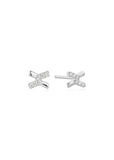 ANIA HAIE DUSK DIVAS SILVER CROSS CZ STUD EARRINGS E061-01H