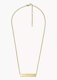 FOSSIL JEWELLERY DREW GOLD TONE STAINLESS BAR NECKLACE JF04174710