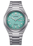 CITIZEN ECO-DRIVE ZENSHIN TITANIUM TURQUOISE GREEN DIAL AW0130-85M