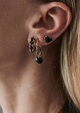 STOLEN GIRLFRIENDS CLUB LOVE CLAW BLACK ONYX EARRINGS GOLD JWL20245O-18YGP