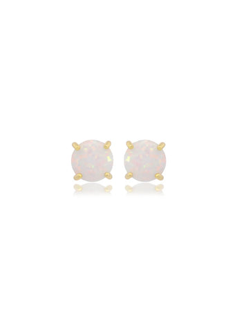 GEORGINI OPAL GLOW CREATED OPAL CIRCLE GOLD STUD EARRINGS IE1182G