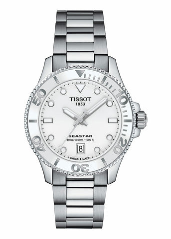 TISSOT SWISS SEASTAR T-SPORT 1000 WHITE DIAL STAINLESS STEEL T120-210-11-011-00