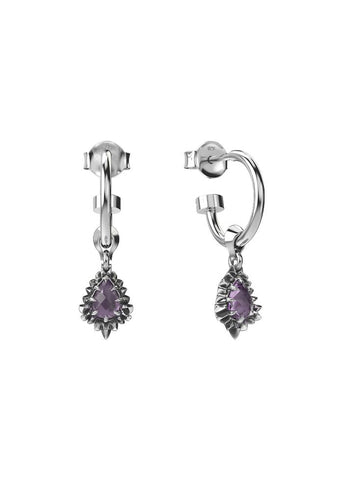 STOLEN GIRLFRIENDS CLUB JAGGED TEARDROP AMETHYST EARRINGS JWL1-26-1