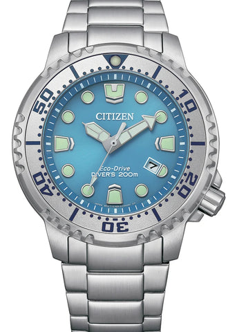 CITIZEN GENTS ECO-DRIVE PROMASTER DIVERS SEA BLUE DIAL BN0165-55L