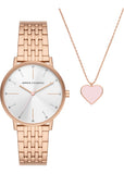 ARMANI EXCHANGE LOLA ROSE GOLD BOX SET WITH NECKLACE AX7145SET