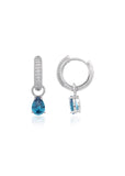 GEORGINI WISTERIA DUO PEAR EARRINGS BLUE TOPAZ CZ SILVER IE1216WB