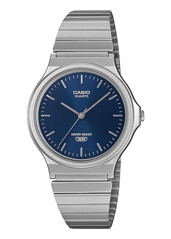 CASIO ANALOGUE BLUE DIAL STAINLESS STEEL BRACELET MQ24DA-2A