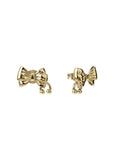STOLEN GIRLFRIENDS CLUB PIERCED BOW EARRINGS GOLD PLATED JWL1-26-24-GP