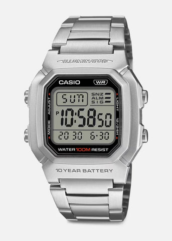 CASIO DIGITAL STAINLESS STEEL BRACELET W800HD-1A