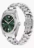 EMPORIO ARMANI FEDERICO GREEN DIAL STAINLESS STEEL BRACELET AR11621