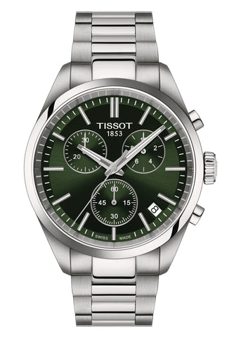 TISSOT SWISS PR100 CHRONOGRAPH T-CLASSIC GREEN DIAL T150-417-11-091-00