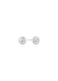 ANIA HAIE TIDE ECHO SILVER TEXTURED BEZEL STUD EARRINGS E072-01H