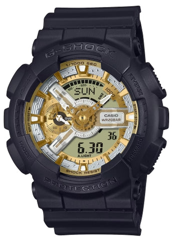 CASIO G-SHOCK RUGGED ANALOGUE / DIGITAL BLACK RESIN BAND GA110CD-1A9