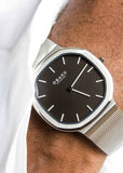 OBAKU OCTANT-ONYX STAINLESS MESH BRACELET BLACK DIAL V253GXCBMC