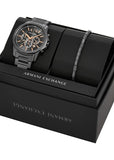 ARMANI EXCHANGE BANKS GREY DIAL GUNMETAL BOX SET BRACELET AX7170SET