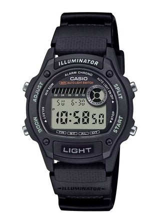 CASIO DIGITAL ILLUMINATOR LIGHT BLACK RESIN BAND W220H-1A