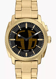 FOSSIL MACHINE BIG-TIC BLACK DIAL GOLD BRACELET FS6157