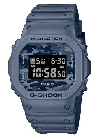 CASIO G-SHOCK DIGITAL SQUARE CASE CAMOUFLAGED BLUE RESIN DW5600CA-2D