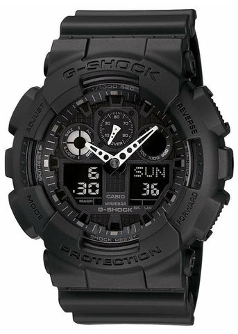 CASIO G-SHOCK ANALOGUE / DIGITAL BLACK RESIN BAND GA100-1A1