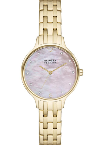 SKAGEN ANITA LILLE MOTHER OF PEARL DIAL GOLD BRACELET SKW3165