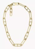 FOSSIL JEWELLERY HERITAGE D-LINK GOLD TONE NECKLACE JF04102710