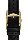 FOSSIL CARRAWAY BLACK DIAL GOLD CASE BLACK LEATHER BAND FS6091