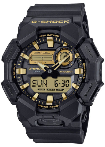 CASIO G-SHOCK RUGGED ANALOGUE / DIGITAL BLACK RESIN BAND GA010GB-1A9