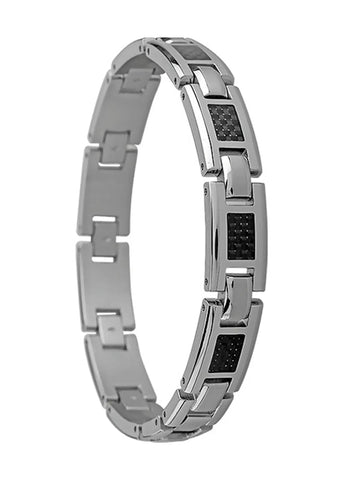 ROCHET JEWELLERY MERCURY STEEL BLACK CARBON BRACELET B533181