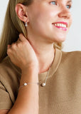 GEORGINI ADAGIO NINE-2-FIVE PEARL OVAL HOOPS SILVER IE1223W