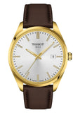 TISSOT SWISS T-CLASSIC PR100 SILVER DIAL BROWN LEATHER T150-410-36-391-00