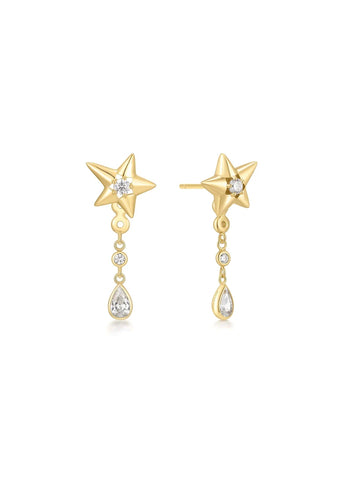 ANIA HAIE GOLD SPARKLING STAR DROP STUD EARRINGS E066-07G