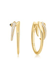 ANIA HAIE PUNK GOLD CZ DOUBLE HOOP EARRINGS E053-10G