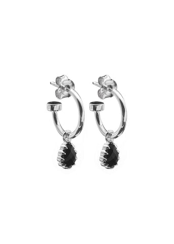 STOLEN GIRLFRIENDS CLUB LOVE CLAW DROP ANCHOR ONYX EARRINGS JWL239020